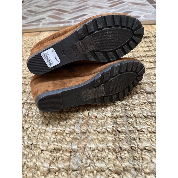 Pierre Dumas Boots Womens Size 10 Suede Tan Ankle Zip Wedge Booties - Picture 10 of 11